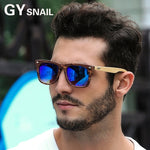 GY Vintage Bamboo Sunglasses Men Retro Handmade Bamboo Wood Goggles Male Mirror Uv400 Protection Square Wooden sunglasses women