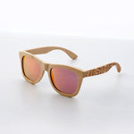 CUUPA Retro Wood Women sunglasses men high grade Brand Design Carved bamboo frame Polarized sunglasses Beach eyeglasses