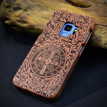 LYBALL Real Wood Phone Case for Samsung Galaxy S10+ 100% Natural Bamboo Hard Cover for S8 S9 S10 Plus S10 Lite S7 Edge Note9 8 5