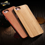 KISSCASE 100% Real Wood Case For iPhone 8 7 6 6S X XS Max XR Genuine Bamboo Cover For Samsung S8 S9 S10 Plus S10e S7 Edge Case