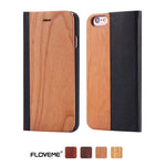 FLOVEME Wooden Phone Case For Samsung S8 S9 S10 Plus S10E Bamboo Natural Wood Case For Samsung S7 Edge Flip Leather Wallet Cover