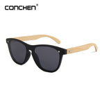 CONCHEN Wooden Sunglasses For Women Fashion Brand Designer UV400 Mirror Lenses Bamboo Sunglasses For Men 2019 New Arrival