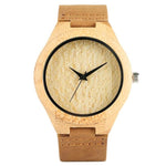 2020 Top Gift Black/Coffee/Green Dial Natural Bamboo Wood Watch Men Women Genuine Leather Wooden Clock Male hour Reloj de madera
