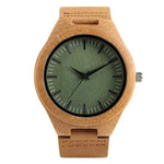 2020 Top Gift Black/Coffee/Green Dial Natural Bamboo Wood Watch Men Women Genuine Leather Wooden Clock Male hour Reloj de madera