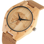 Mandala Bohemian Style Wooden Man Women Watches Exquisite Thailand Elephant Engraving Bamboo Wrist Watch Men Clock Xmas Gifts