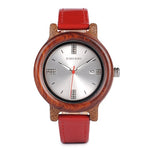 BOBO BIRD Brand Women Wood Watch 37mm Wooden PU Strap Wristwatches Female Timepieces Lady Quartz Watch relogio feminino C-P29